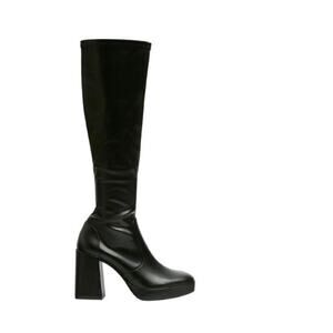 Pull & bear platform knee high black boots US8 faux leather